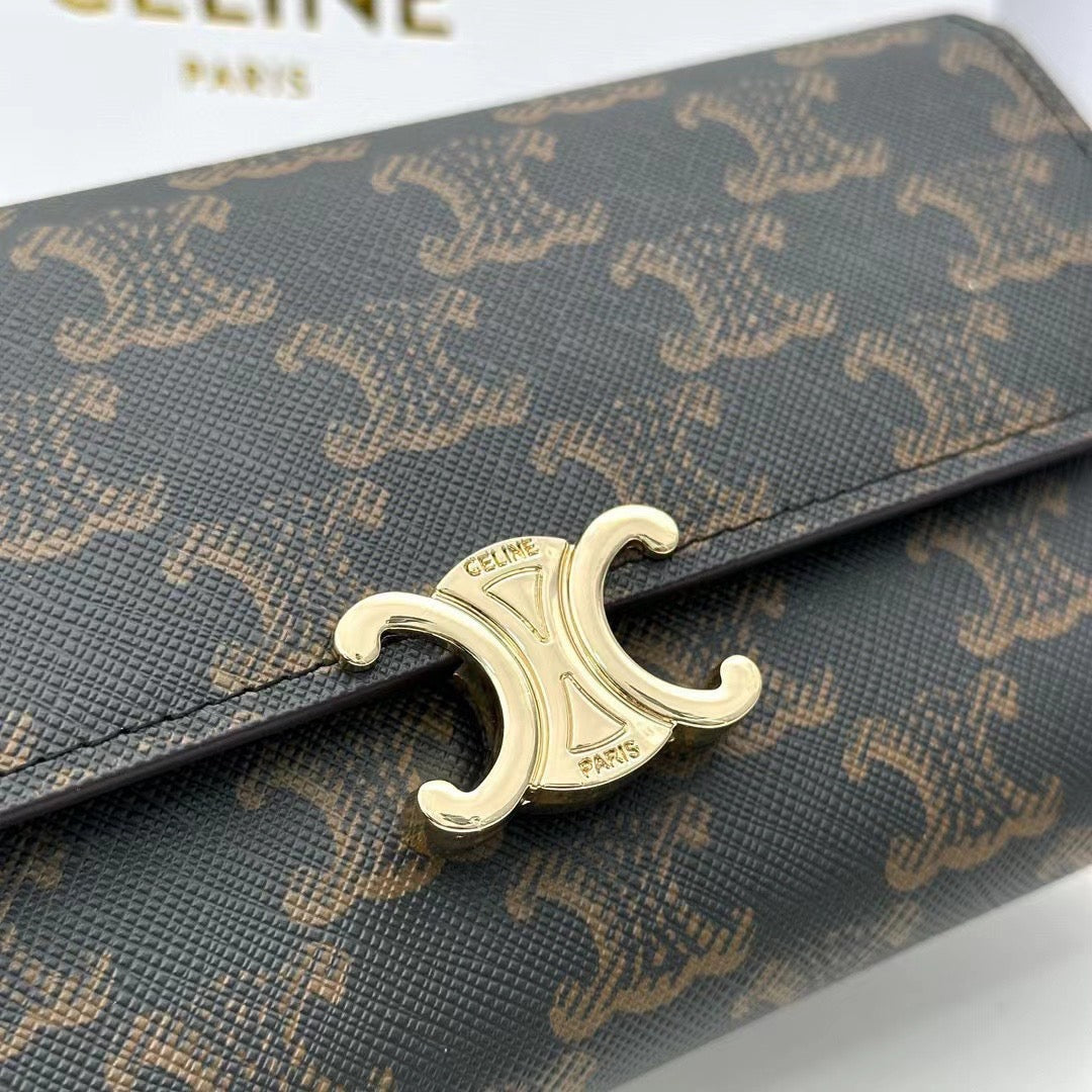 Black Cowhide Printed Wallet