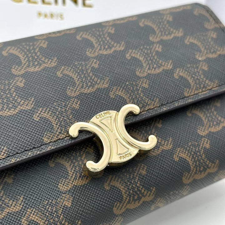 Black Cowhide Printed Wallet