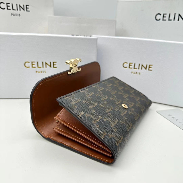 Black Cowhide Printed Wallet