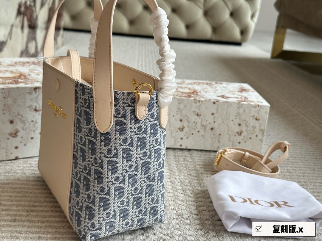 2 Color Textured Bucket Bag