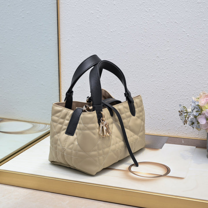 3 Colors Lattice Design Tote Bag(with small bag)