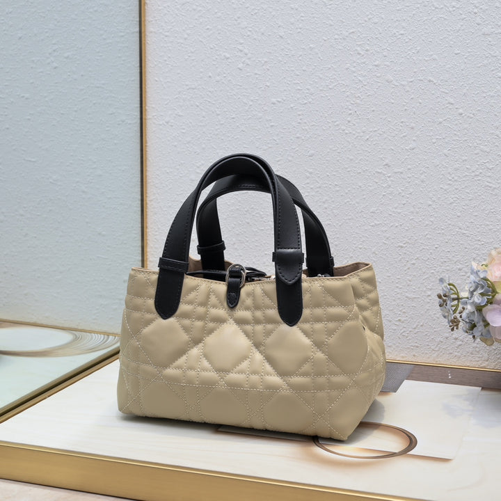 3 Colors Lattice Design Tote Bag(with small bag)