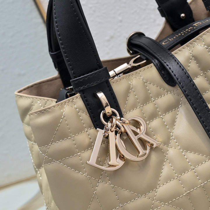3 Colors Lattice Design Tote Bag(with small bag)