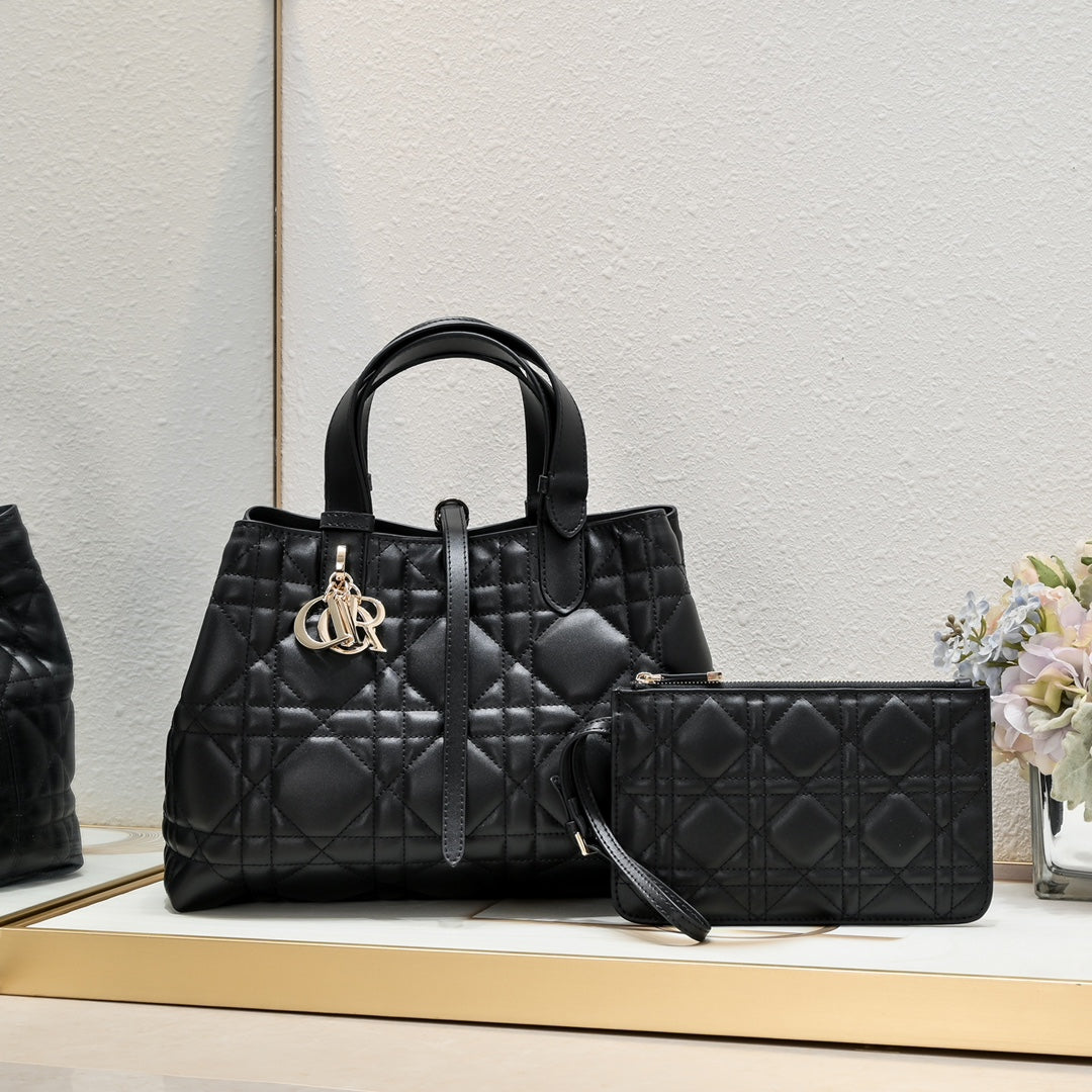 3 Colors Lattice Design Tote Bag(with small bag)