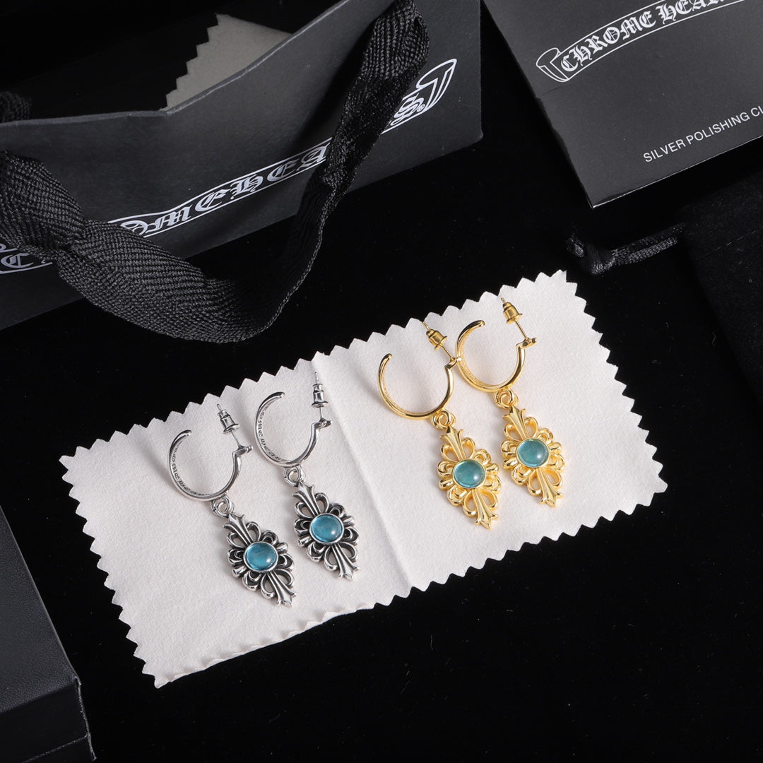 two-tone imperial style earrings