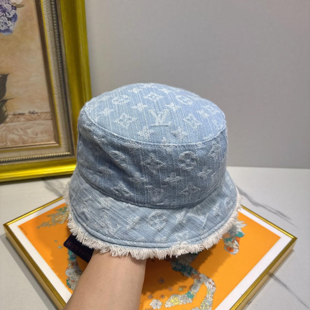 Light Denim Patterned Hat