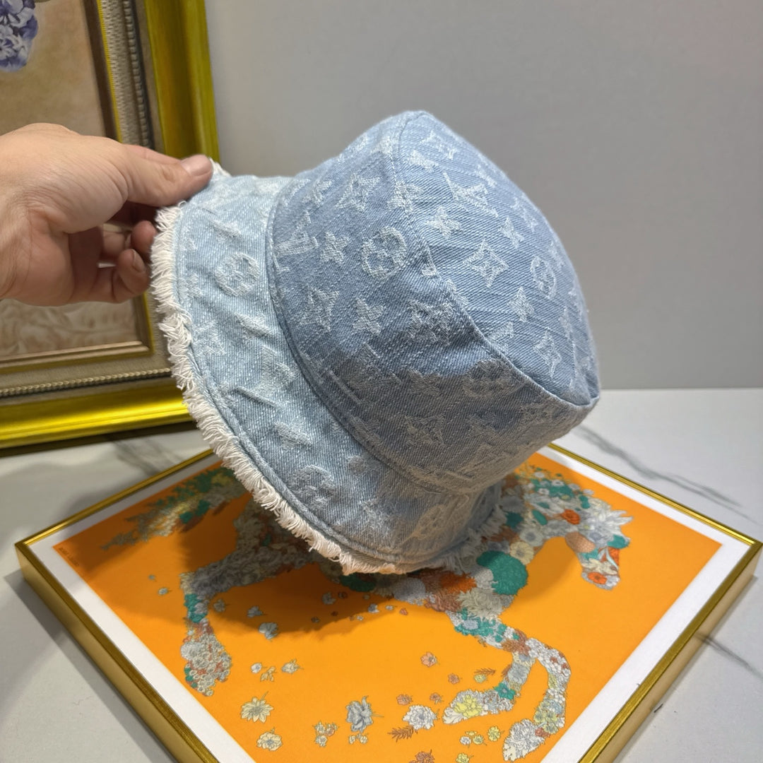 Light Denim Patterned Hat