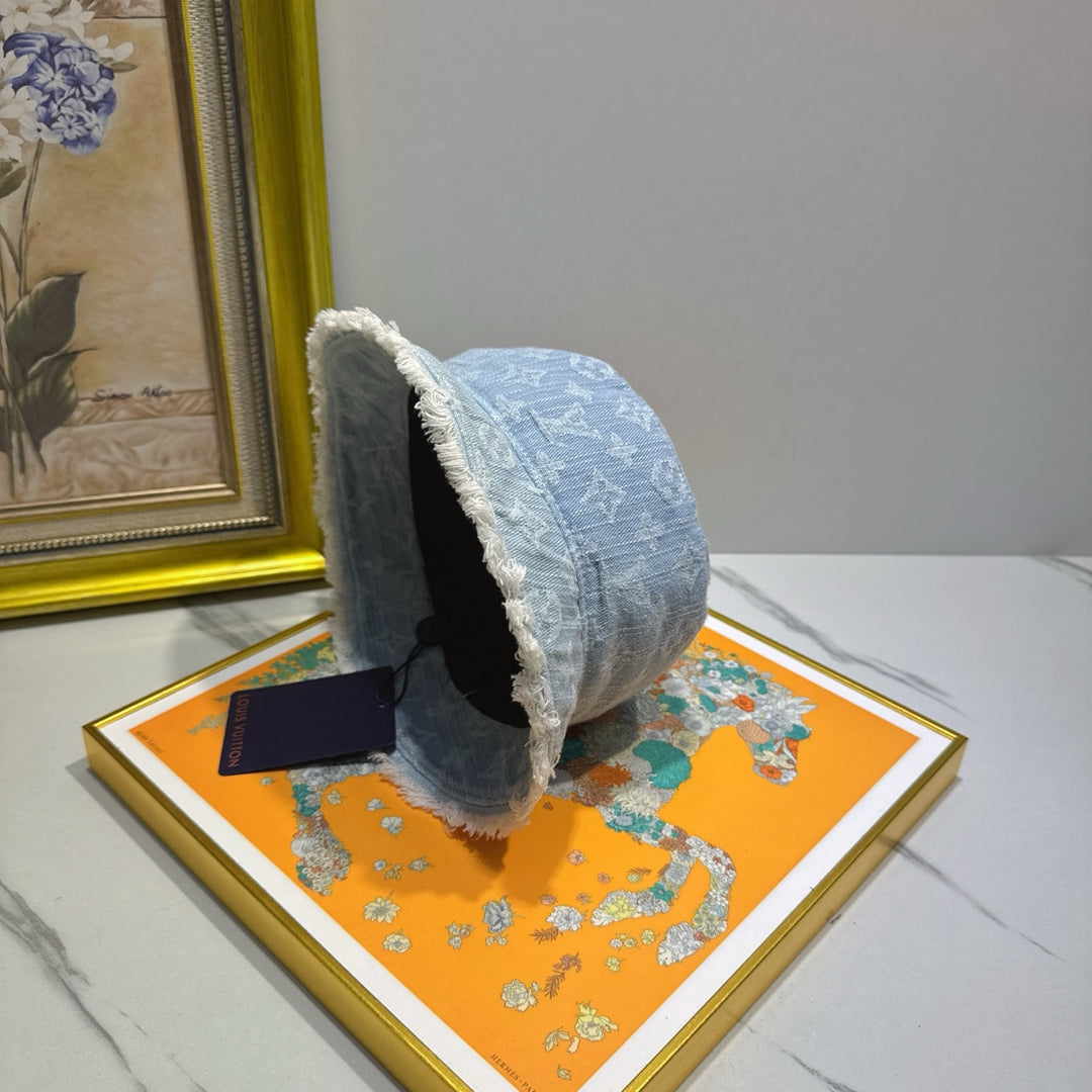 Light Denim Patterned Hat