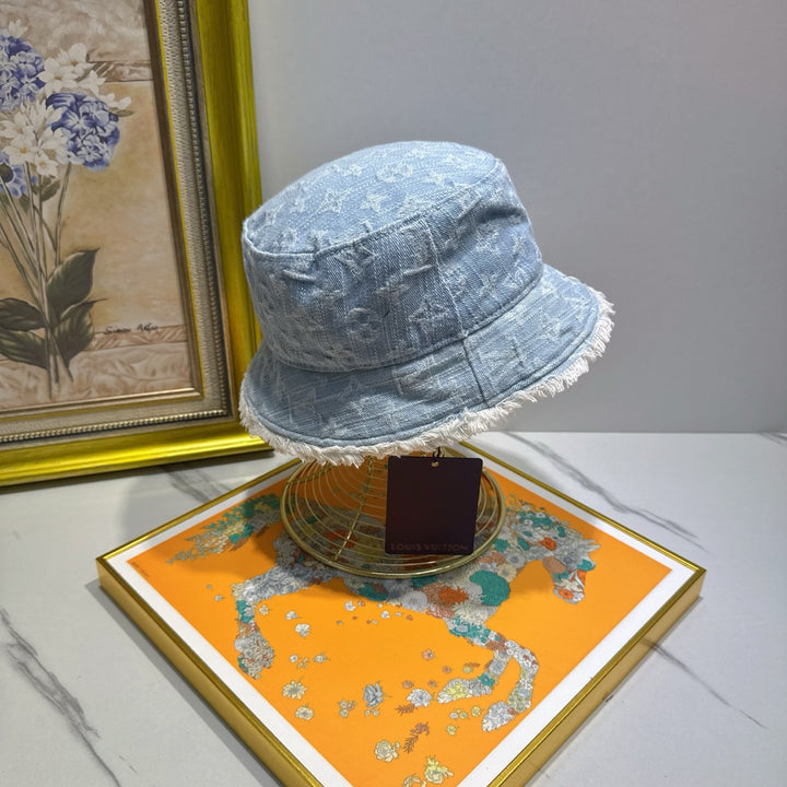 Light Denim Patterned Hat