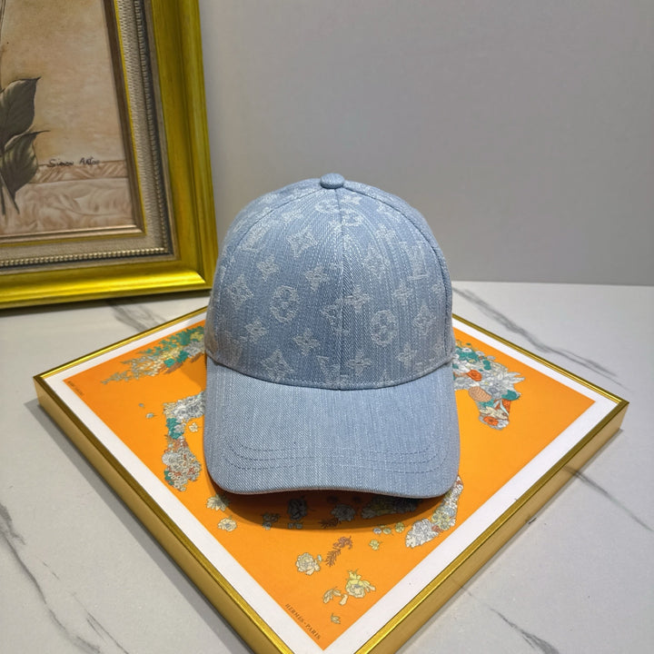 Light Denim Patterned Hat