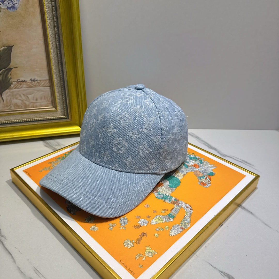 Light Denim Patterned Hat
