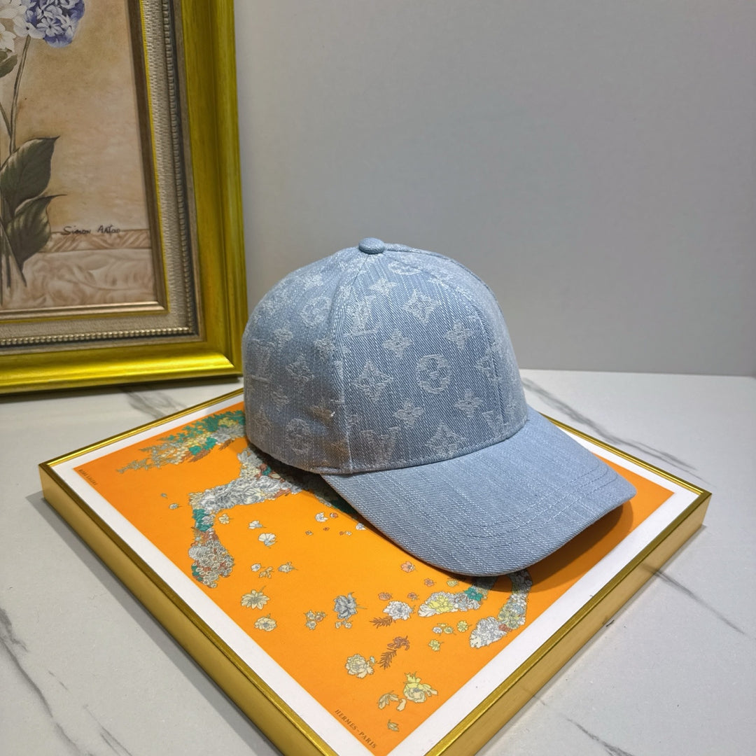 Light Denim Patterned Hat