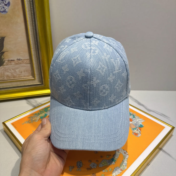 Light Denim Patterned Hat