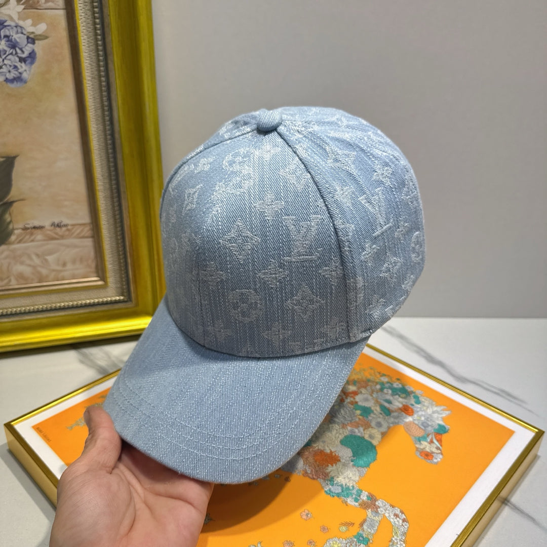 Light Denim Patterned Hat
