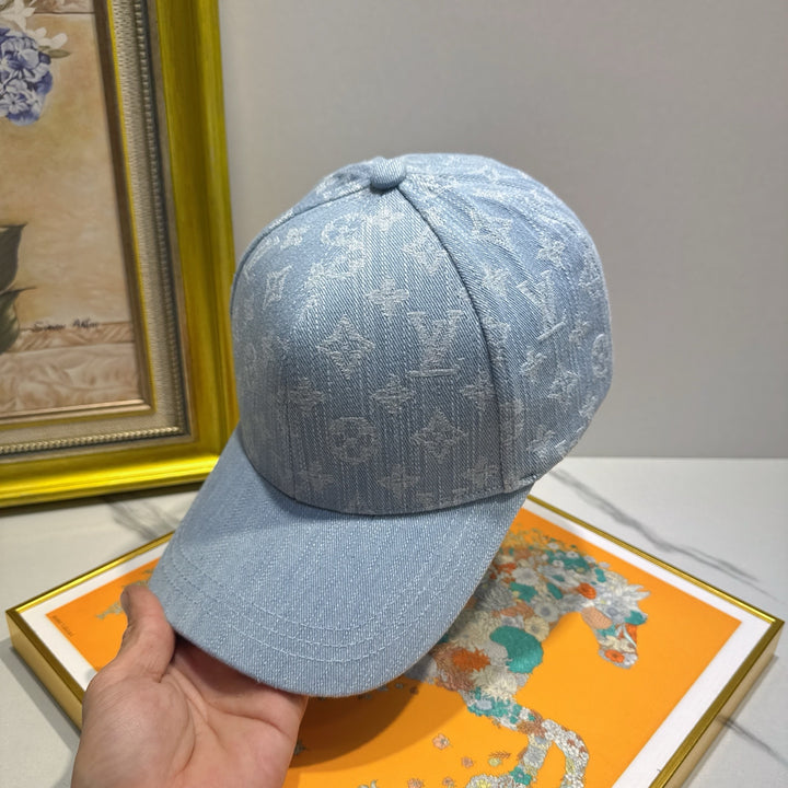 Light Denim Patterned Hat
