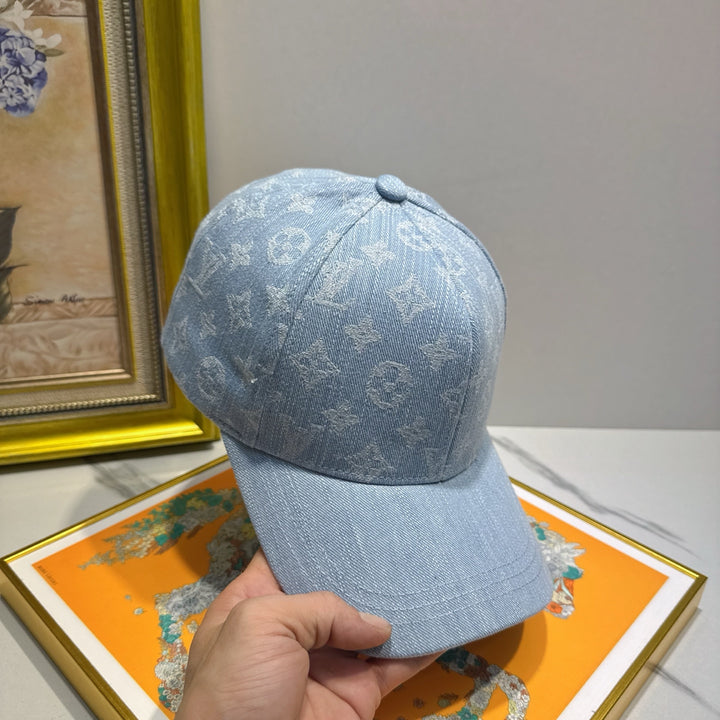 Light Denim Patterned Hat
