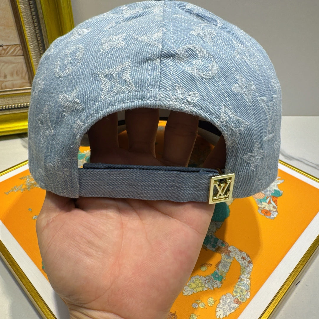 Light Denim Patterned Hat