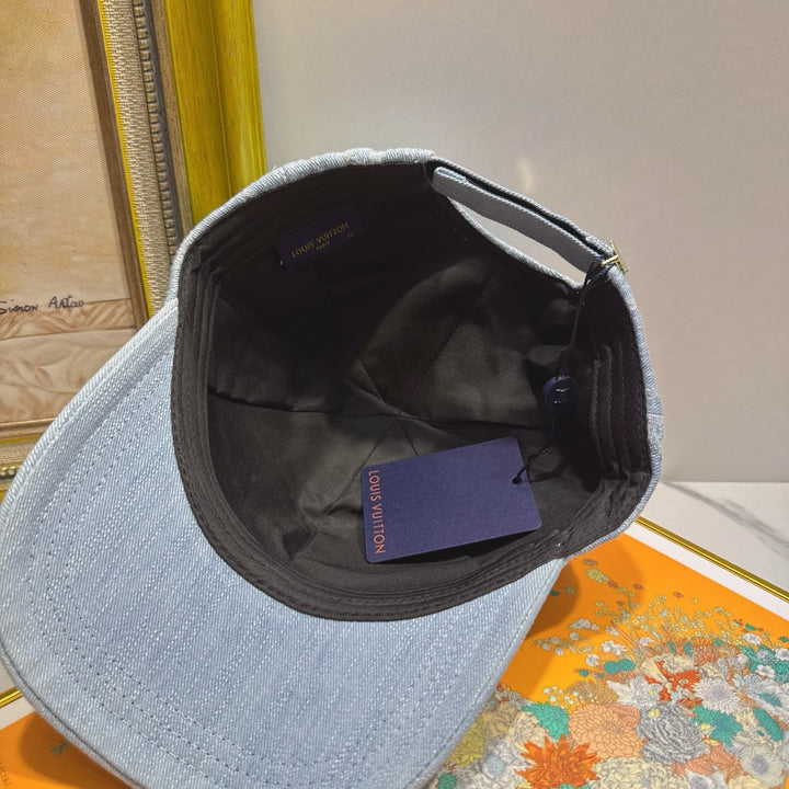 Light Denim Patterned Hat