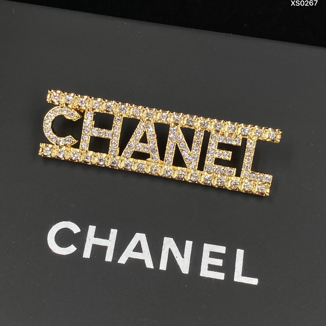 Alphabet Rhinestone Brooch