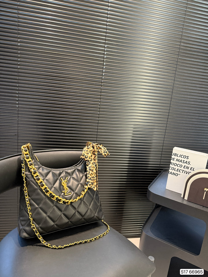 Fashion Lattice Gold Chain Handbag
