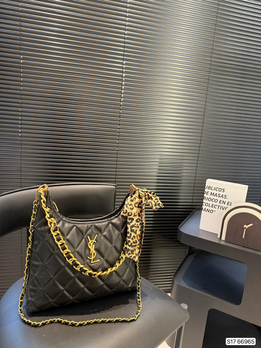 Fashion Lattice Gold Chain Handbag