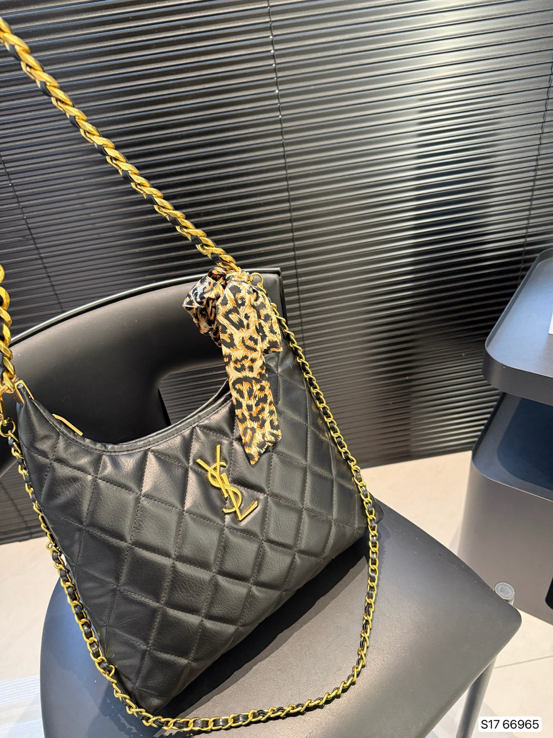 Fashion Lattice Gold Chain Handbag