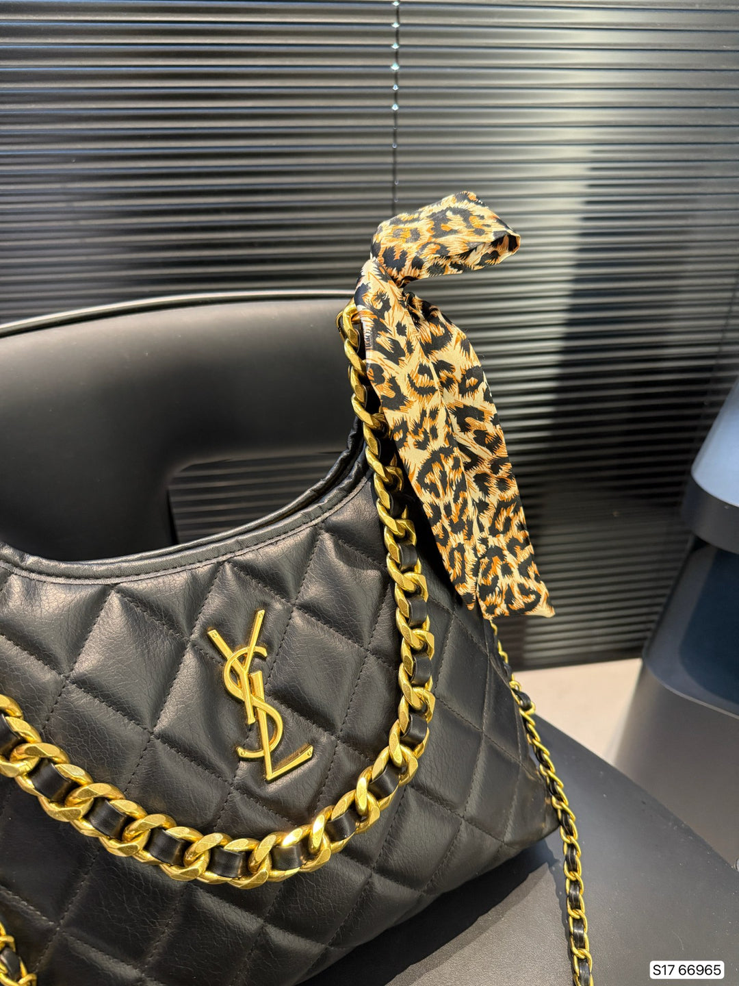 Fashion Lattice Gold Chain Handbag