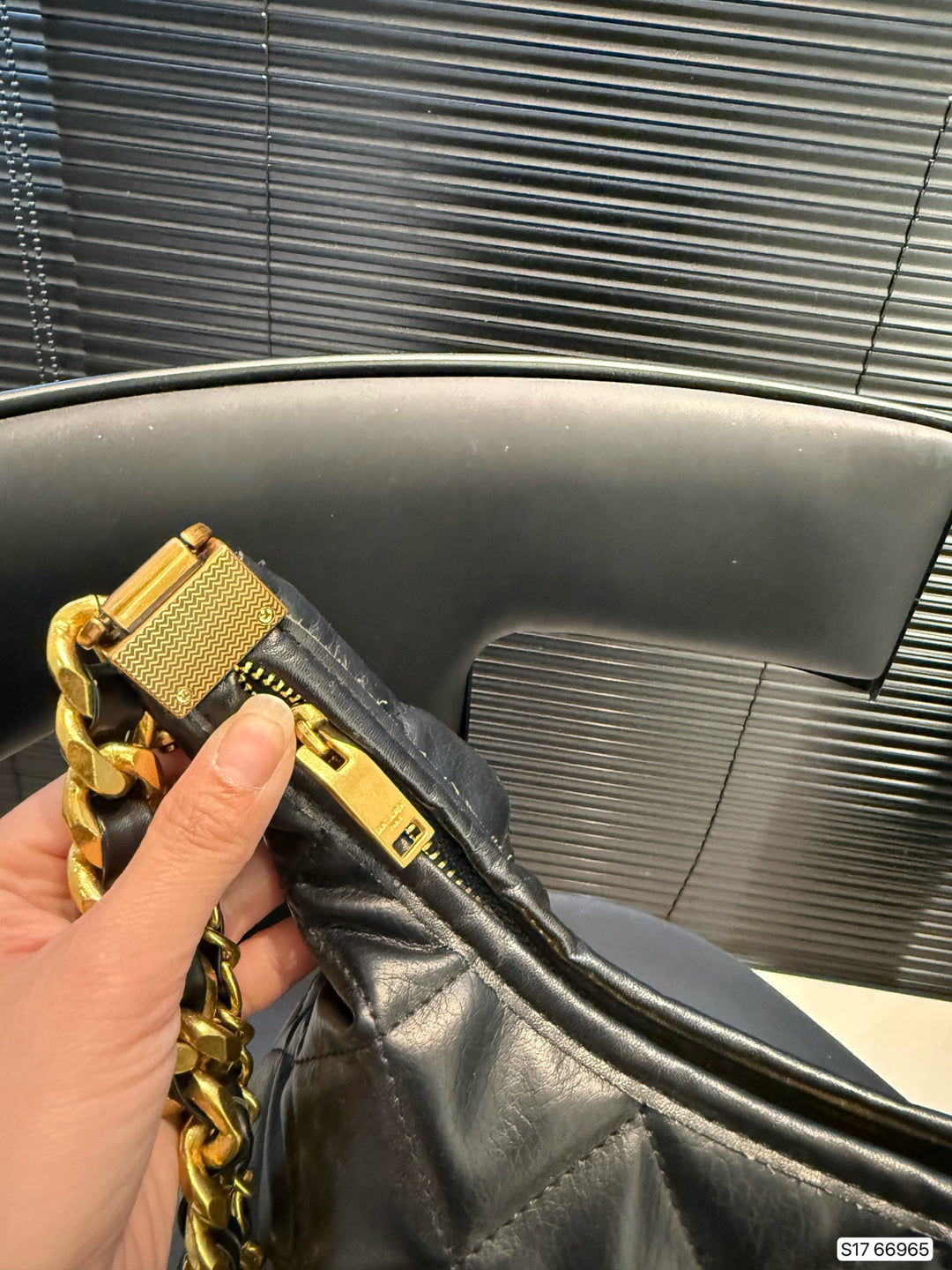 Fashion Lattice Gold Chain Handbag