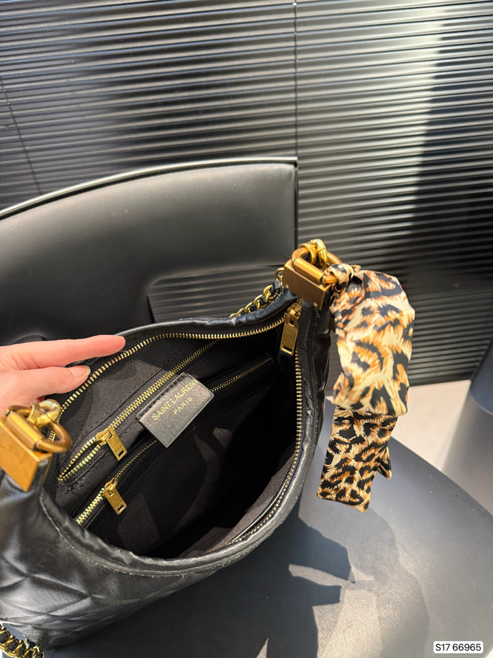 Fashion Lattice Gold Chain Handbag