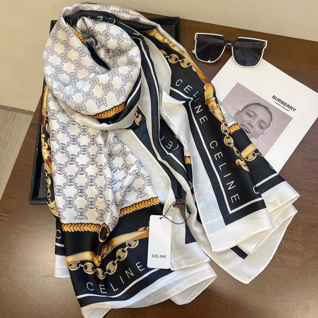 4 Color Embroidered Silk Fashion Scarf