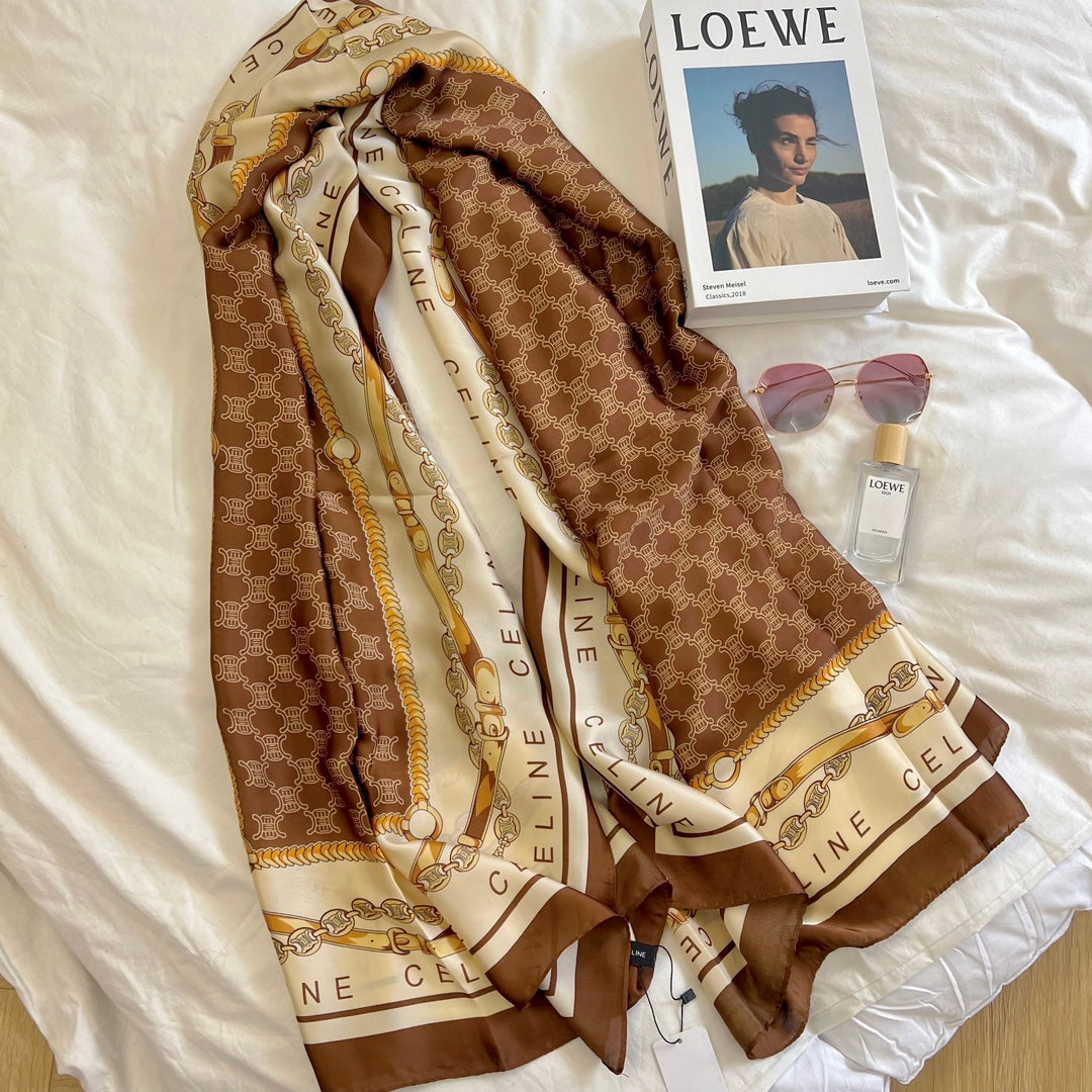 4 Color Embroidered Silk Fashion Scarf