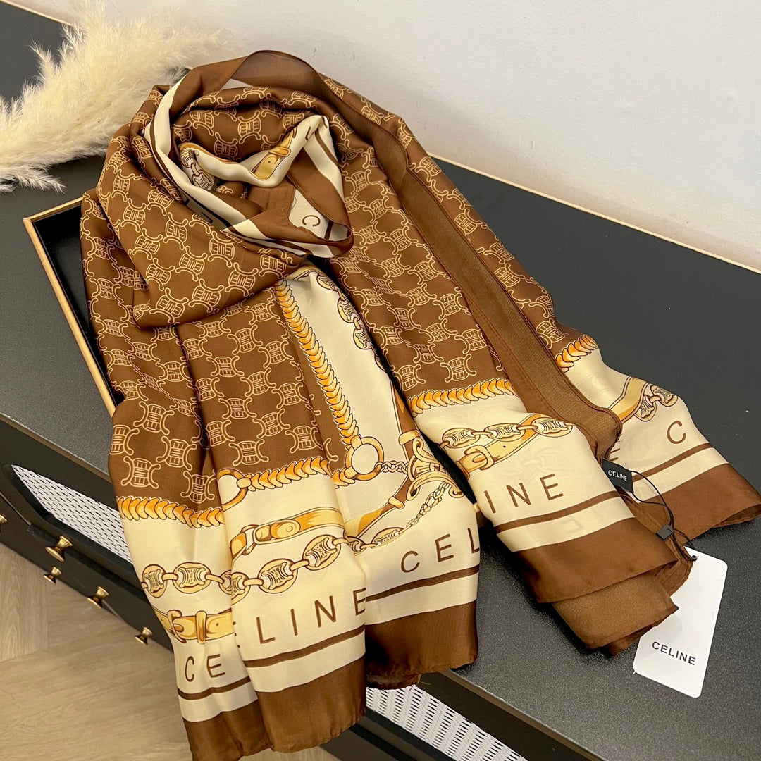 4 Color Embroidered Silk Fashion Scarf