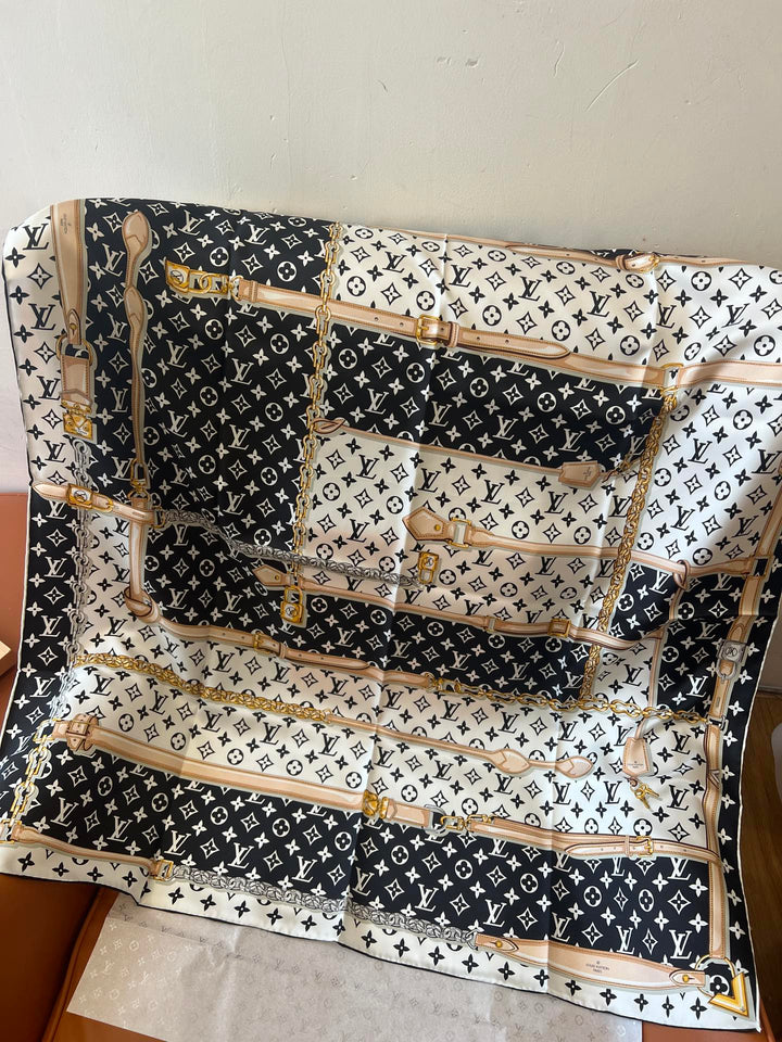 Monogram Chain Print Scarf