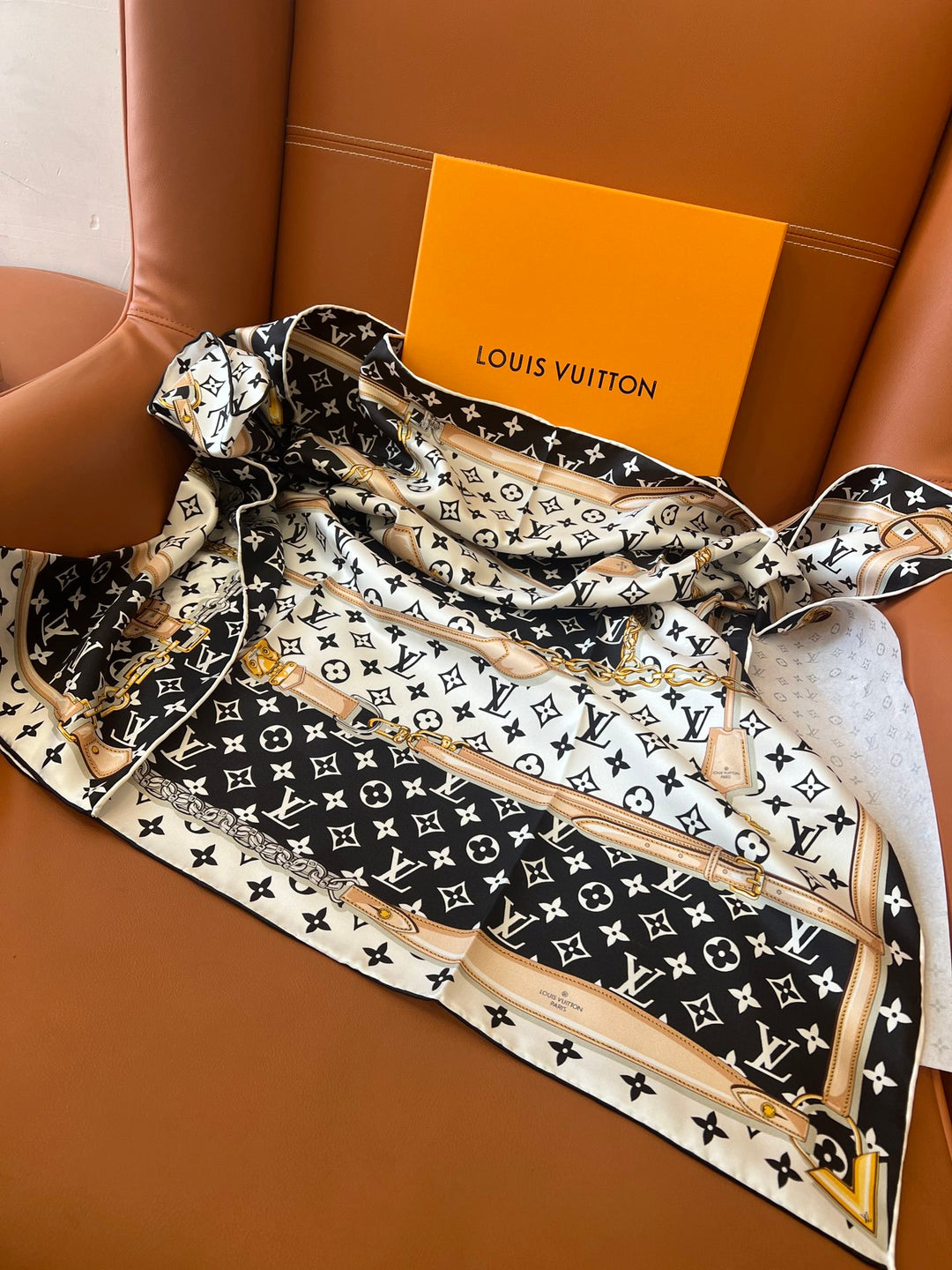 Monogram Chain Print Scarf