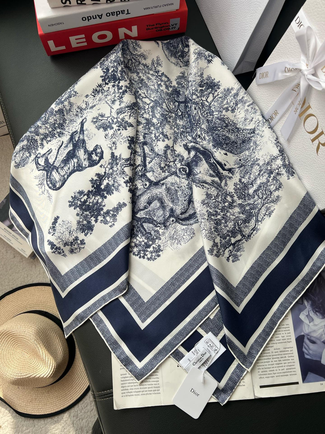 New floral twill silk square scarf