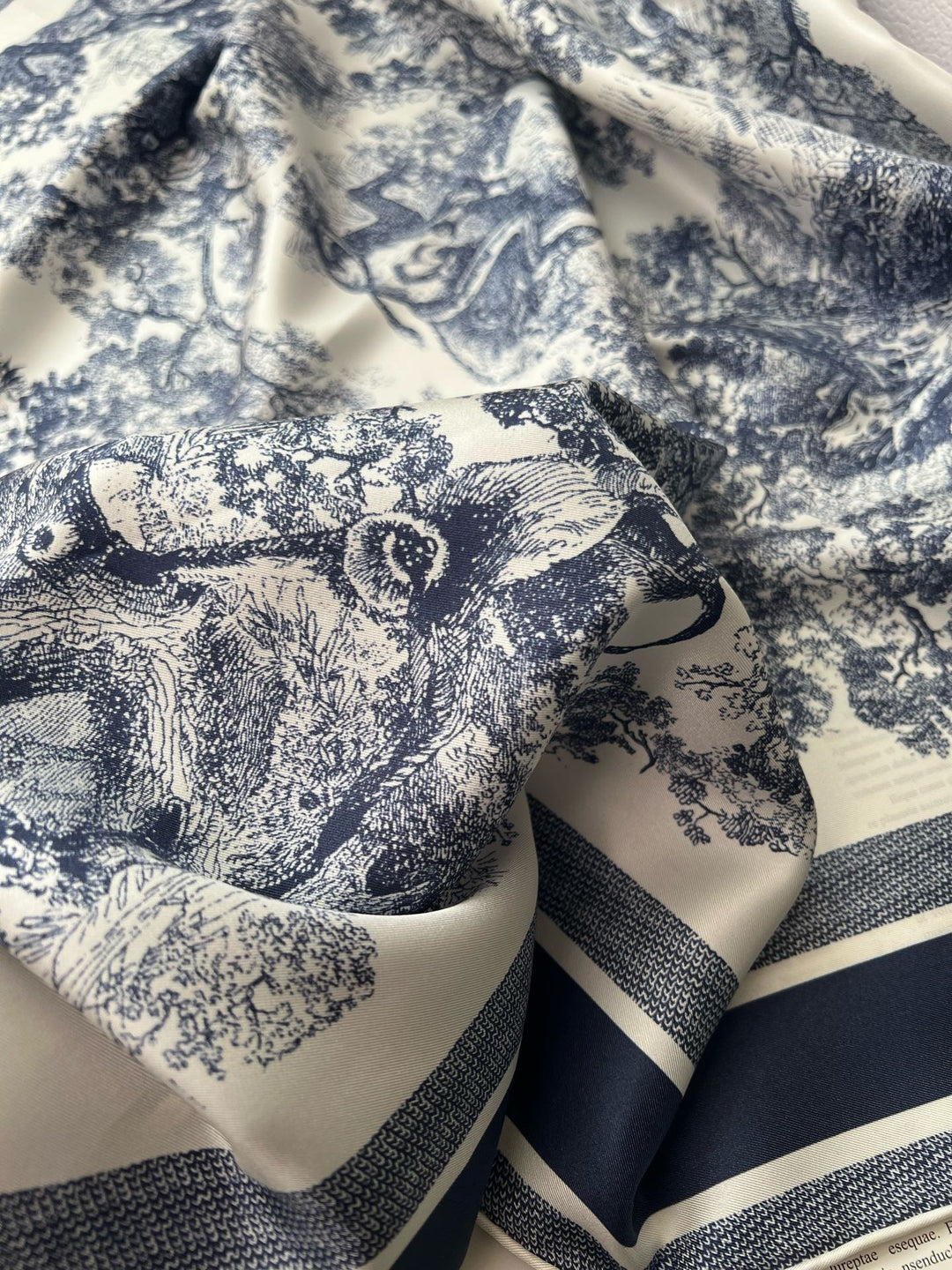 New floral twill silk square scarf