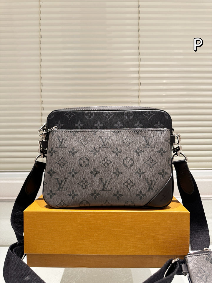 3 Color Old Flower Men's Crossbody Bag