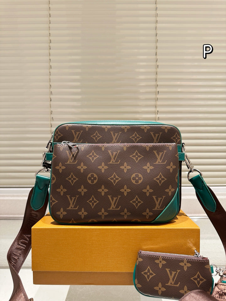 3 Color Old Flower Men's Crossbody Bag