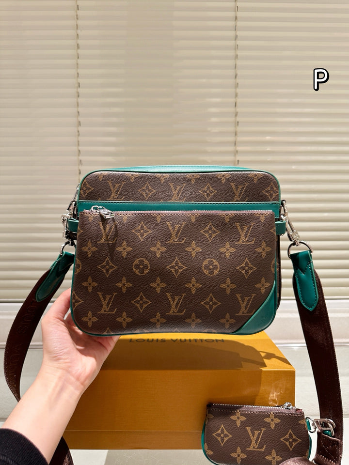 3 Color Old Flower Men's Crossbody Bag