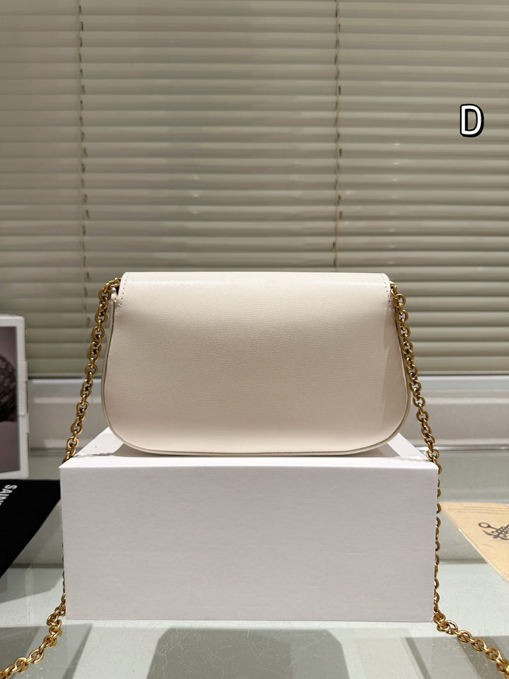3 Colors New Gold Chain Saddle Bag