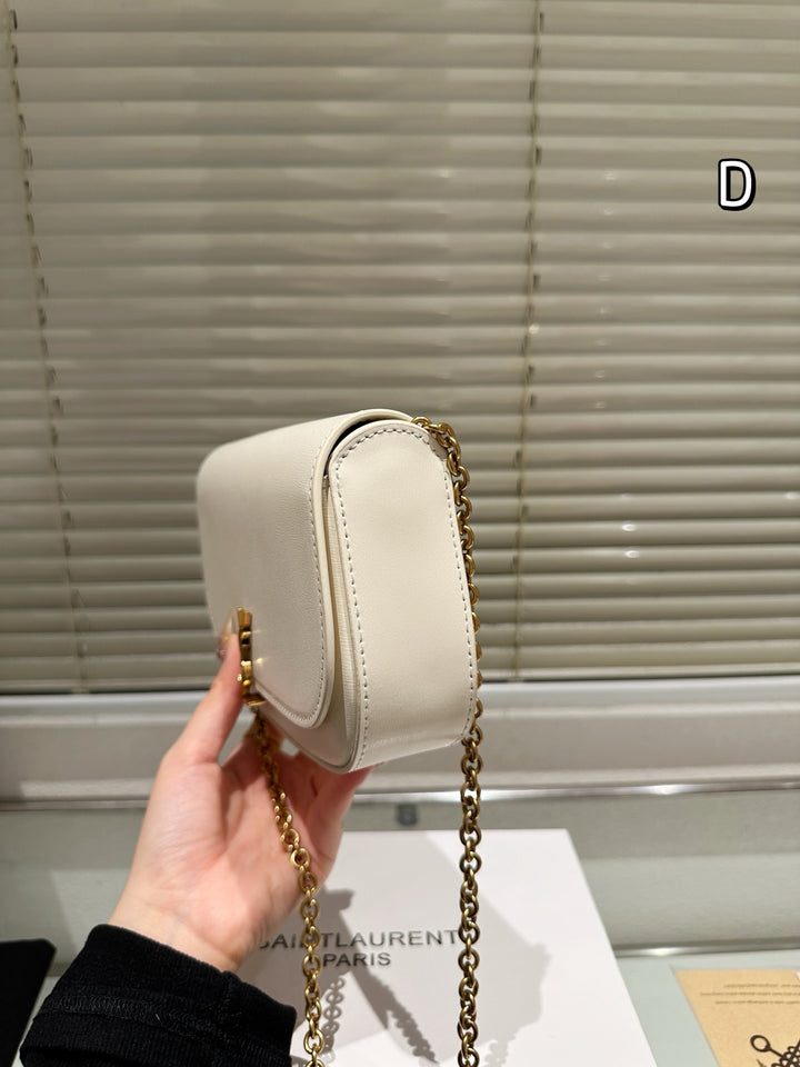 3 Colors New Gold Chain Saddle Bag
