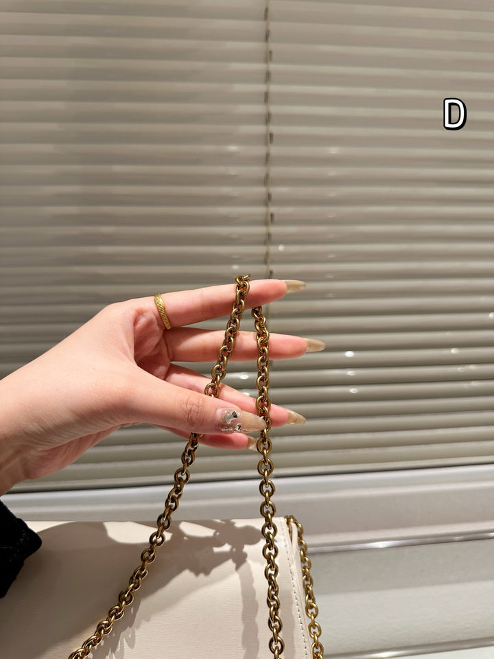 3 Colors New Gold Chain Saddle Bag