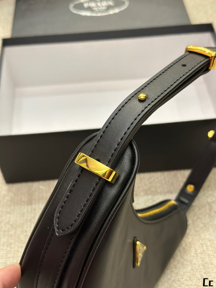 New Triangle Gold Label Half-Moon Underarm Bag