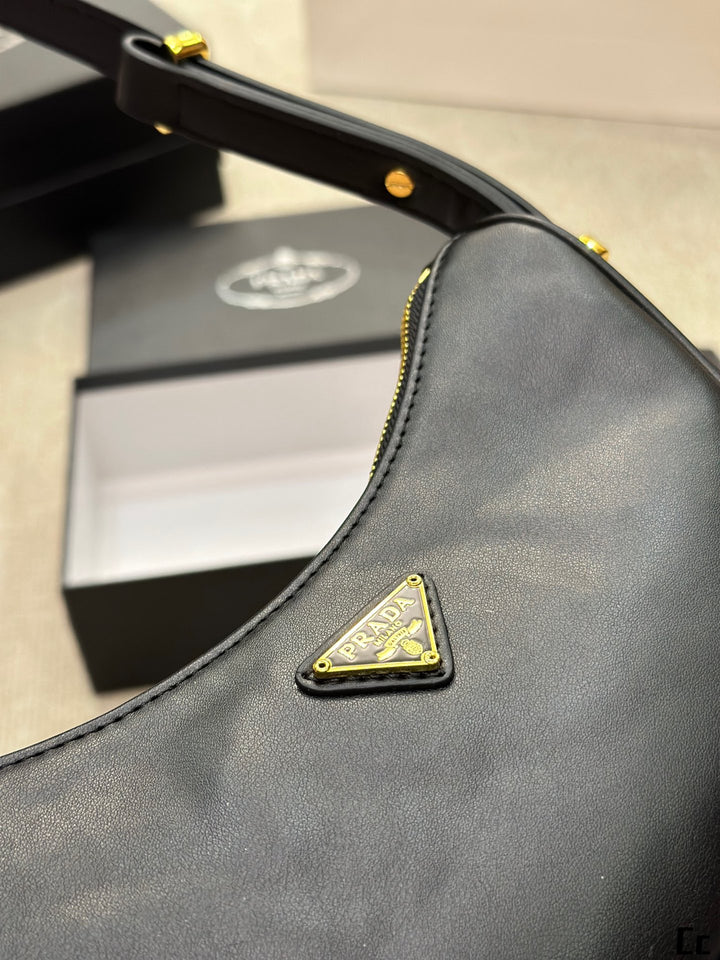 New Triangle Gold Label Half-Moon Underarm Bag