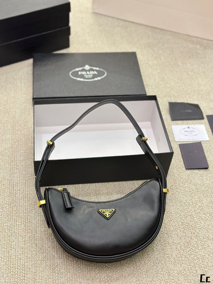 New Triangle Gold Label Half-Moon Underarm Bag