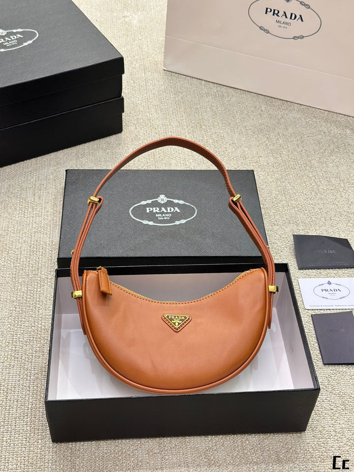 New Triangle Gold Label Half-Moon Underarm Bag