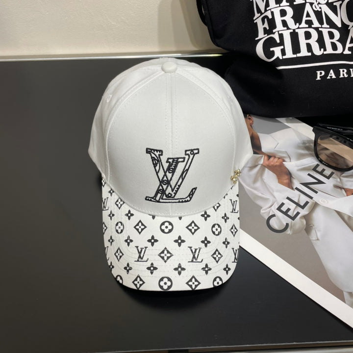Two-color logo embroidered cap