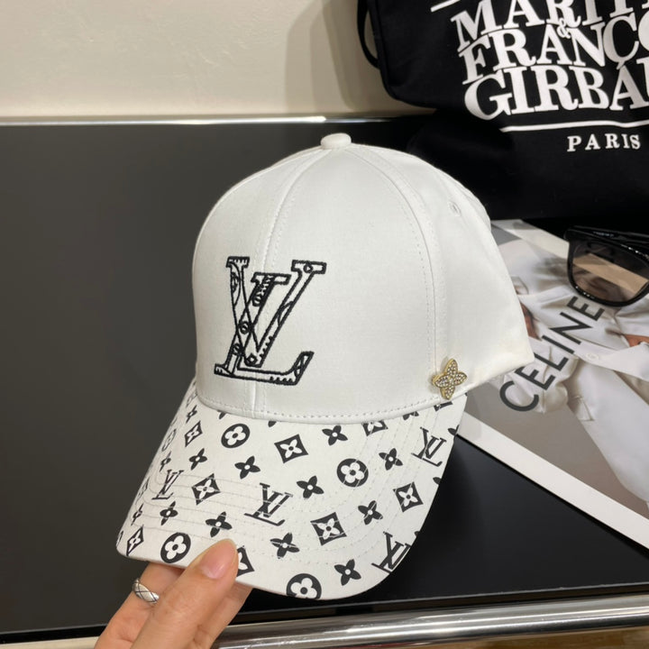 Two-color logo embroidered cap
