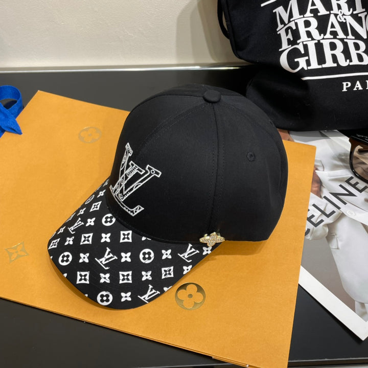 Two-color logo embroidered cap