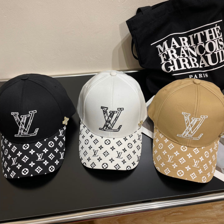 Two-color logo embroidered cap